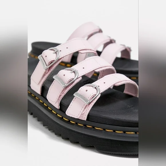 NWOT Dr. Martens Blaire Slide Platform Sandal Chalk Pink - Picture 2 of 12